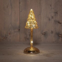 ALBERO VETRO LED ORO H25,5CM