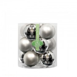 TUBO 12 SFERE 8 CM ARGENTO ASS